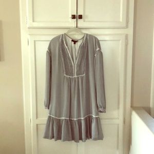 Navy and white striped dress